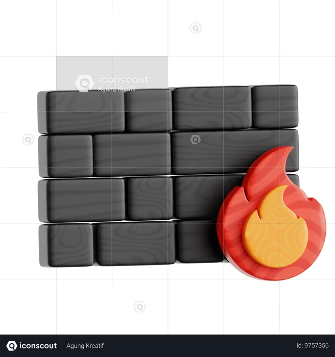 Fire Wall  3D Icon