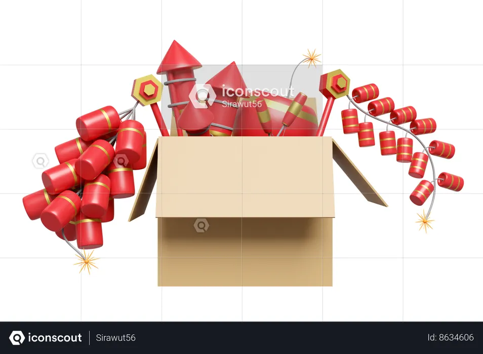 Firecrackers In Box  3D Icon