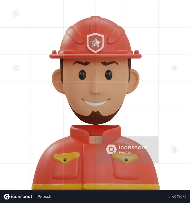 Firefighter  3D Icon