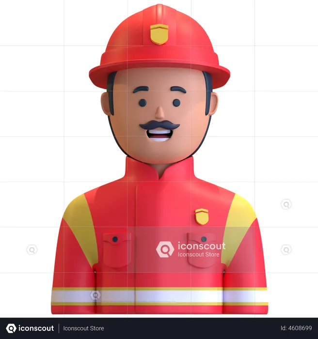Firefighter  3D Illustration