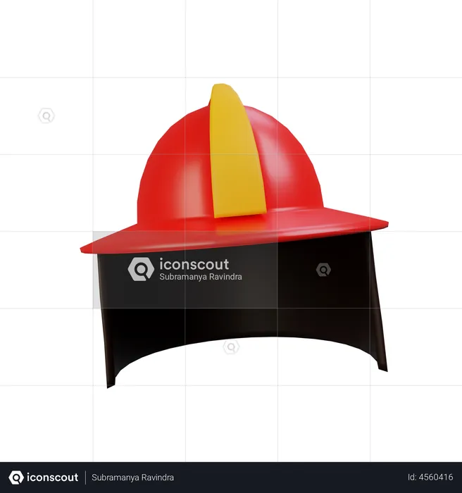 Firefighter Helmet  3D Illustration
