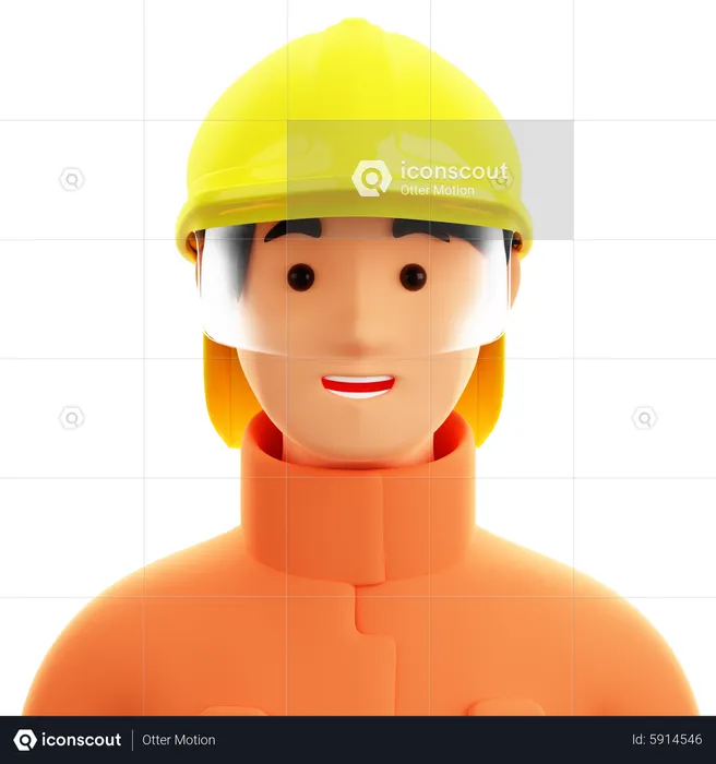 Firefighter Male  3D Icon