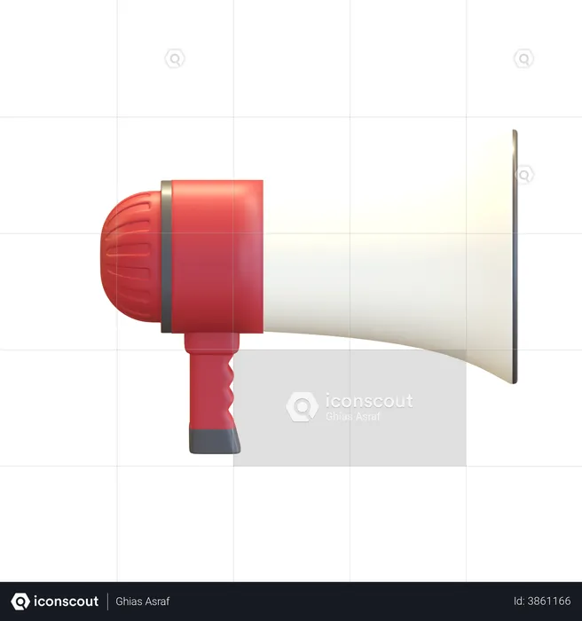 Firefighter megaphone  3D Illustration