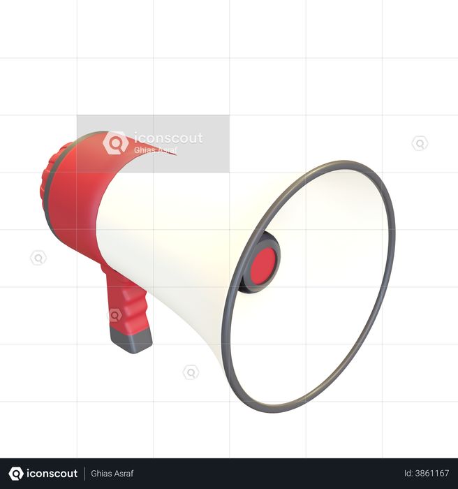 Firefighter megaphone 3D Illustration