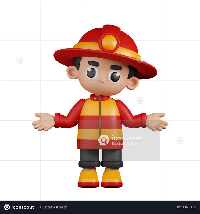 Fireman Has No Idea  3D Illustration