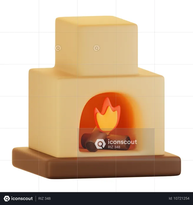 Fireplace  3D Icon