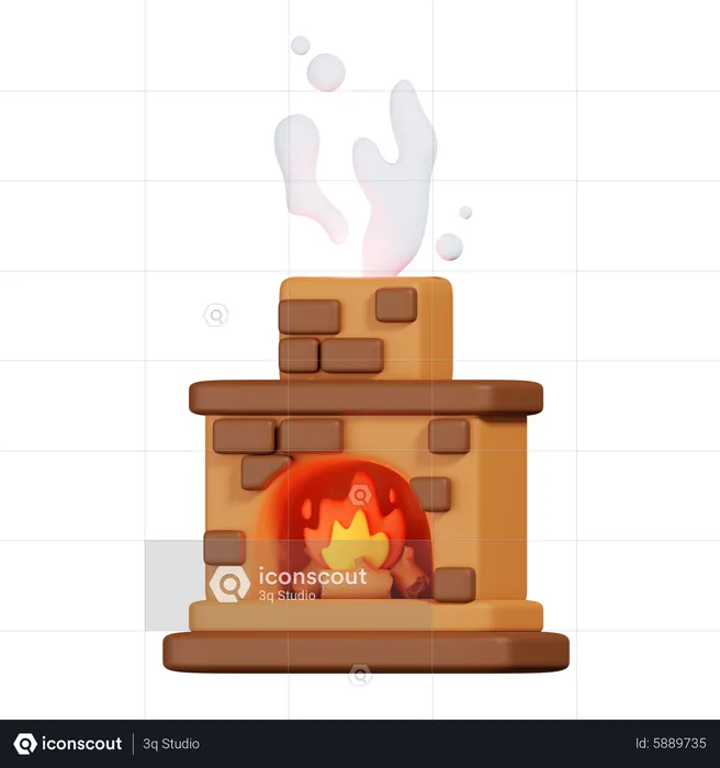 Fireplace  3D Icon