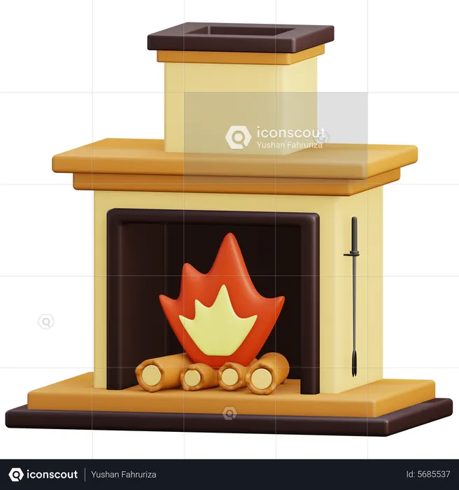 Fireplace  3D Icon
