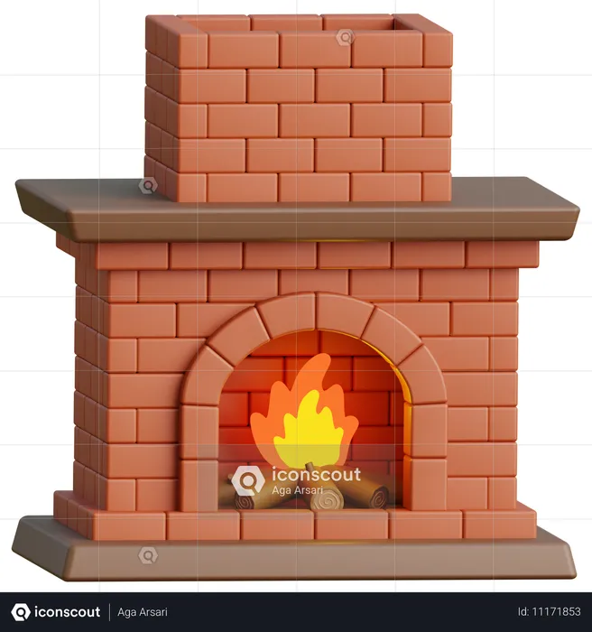 Fireplace  3D Icon