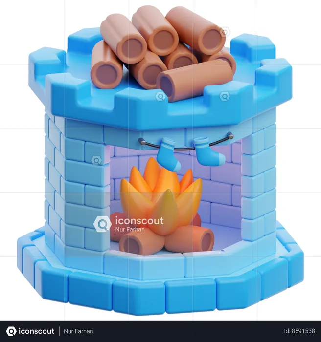 Fireplace  3D Icon