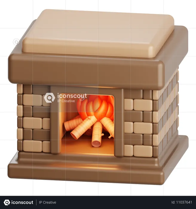 Fireplace  3D Icon