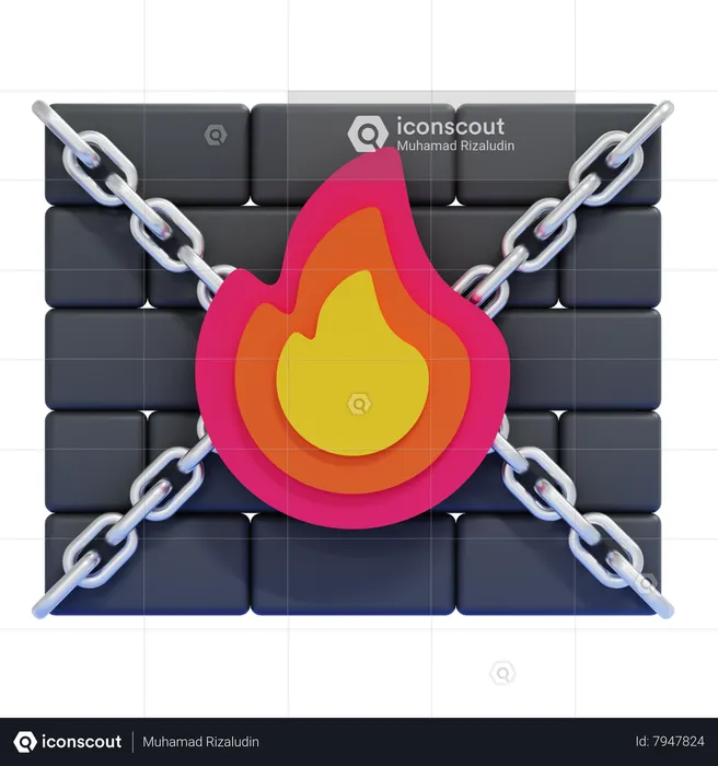 FIREWALL  3D Icon