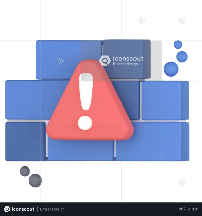 Firewall breach  3D Icon