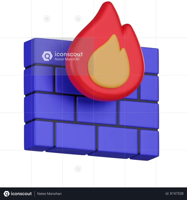 Firewall Protection  3D Icon