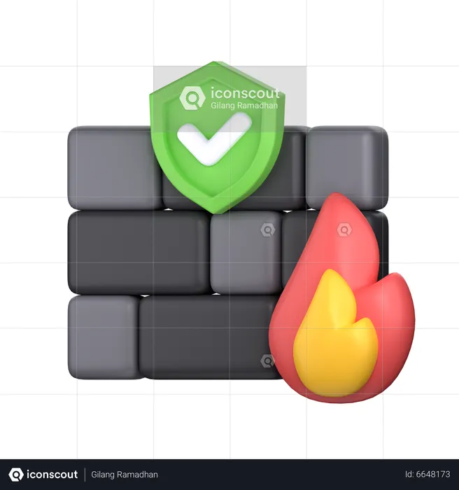 Firewall Protection  3D Icon