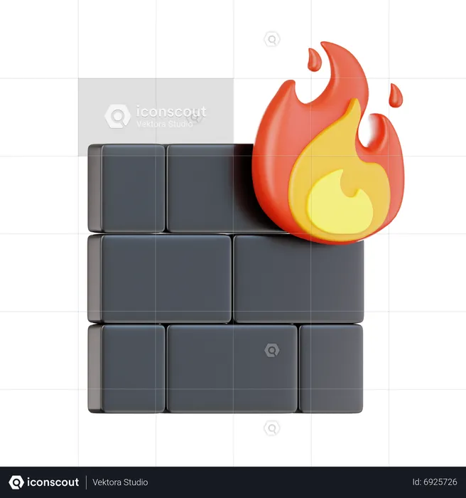 Firewall Security  3D Icon