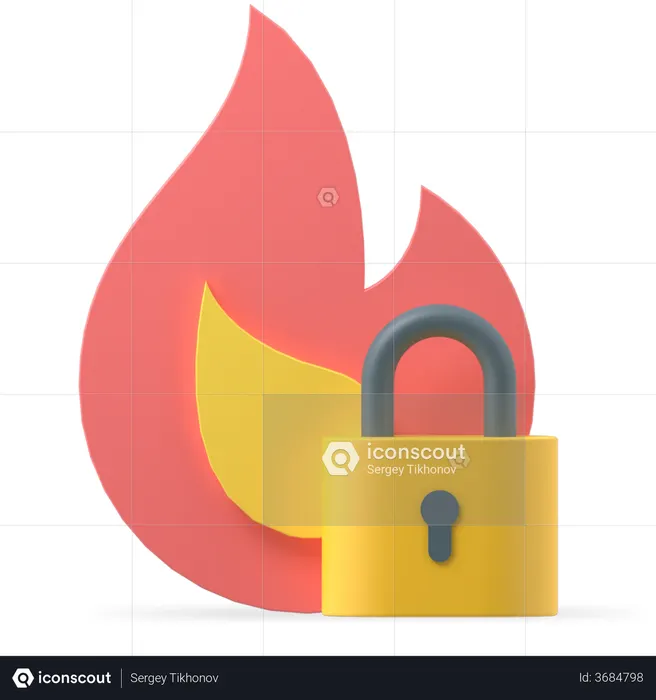 Firewall Security  3D Icon