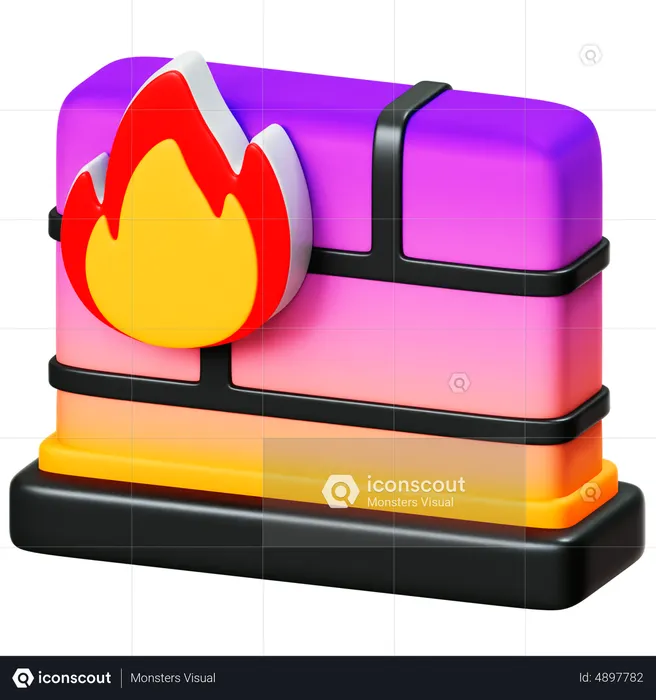 Firewall Security  3D Icon