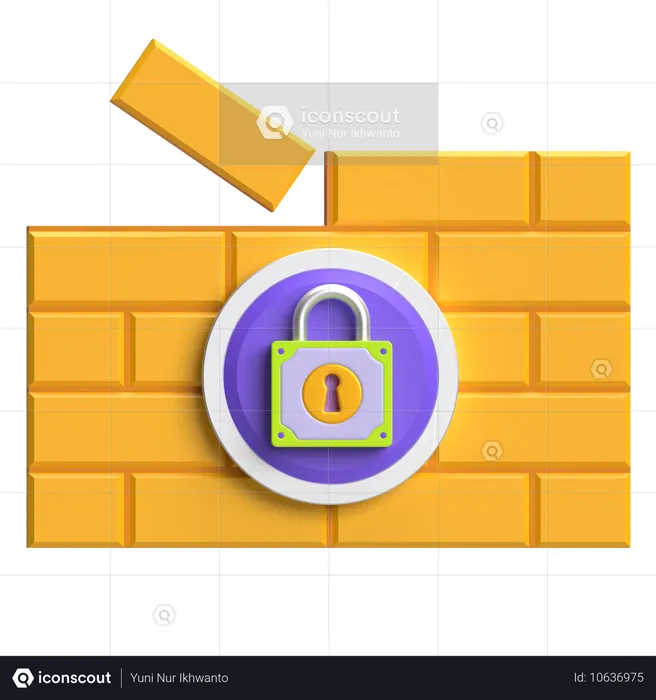 Segurança de firewall  3D Icon