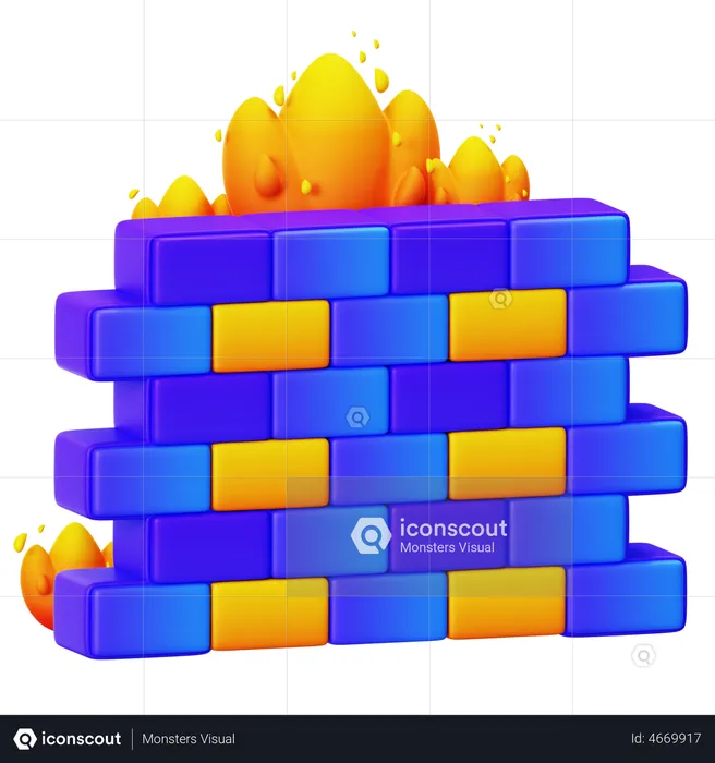 Segurança de firewall  3D Illustration