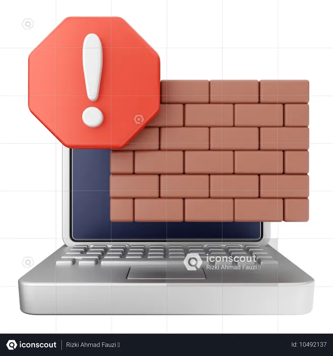 Proteção de segurança por firewall  3D Icon