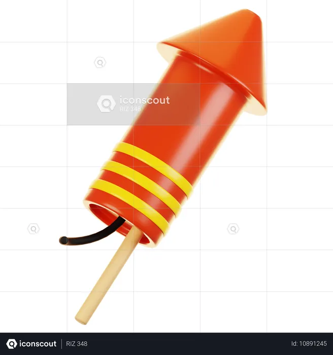 Firework Rocket  3D Icon