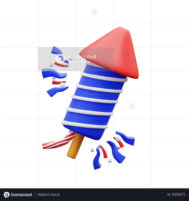 Fireworks Rocket  3D Icon