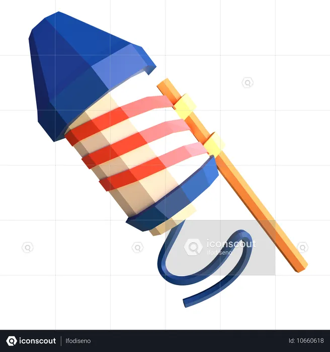 Fireworks Rocket  3D Icon