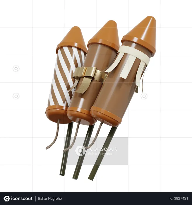 Fireworks Rocket  3D Icon