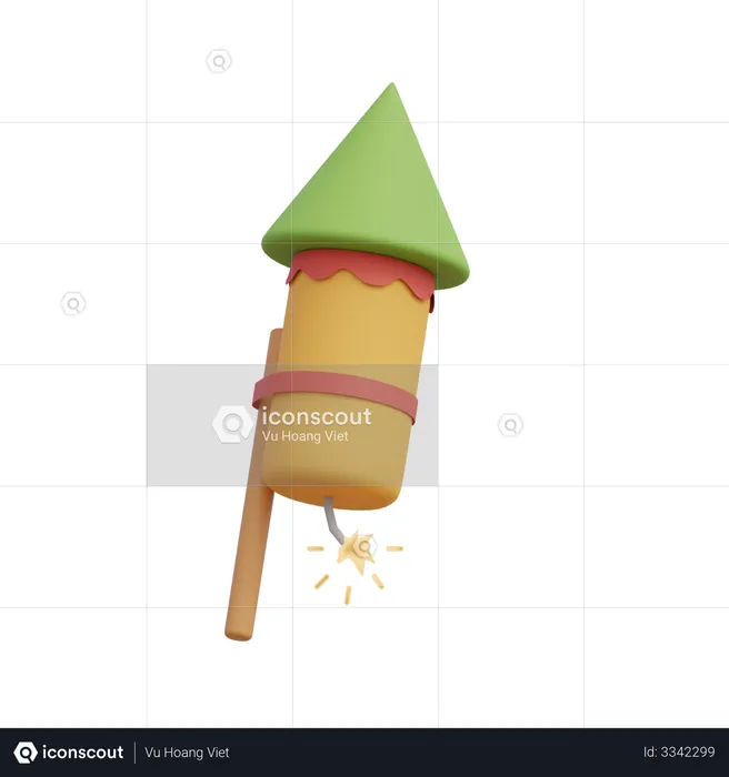 Fireworks Rocket  3D Illustration