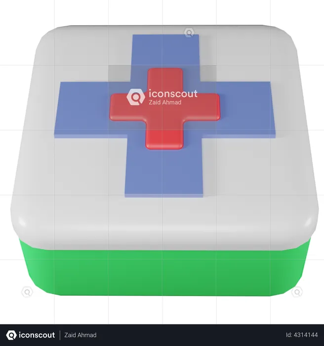 First Aid Box  3D Illustration