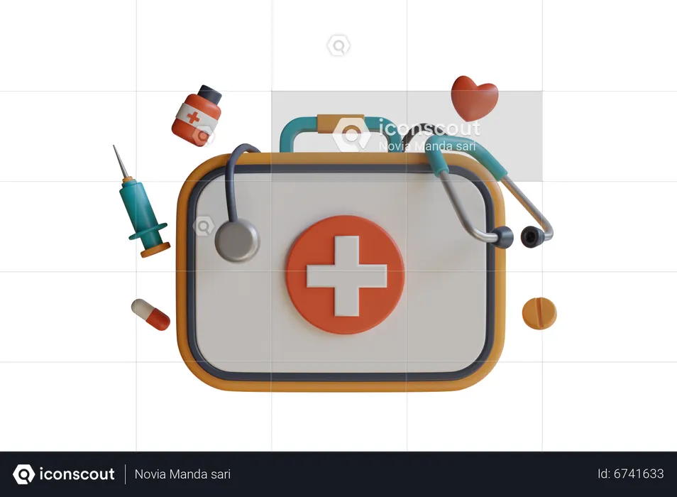 First Aid Kit Bag  3D Illustration