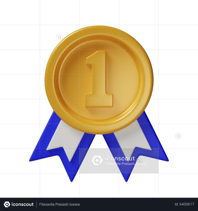 First Gold Badge  3D Icon