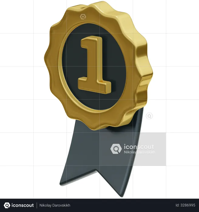 First Place Badge  3D Illustration