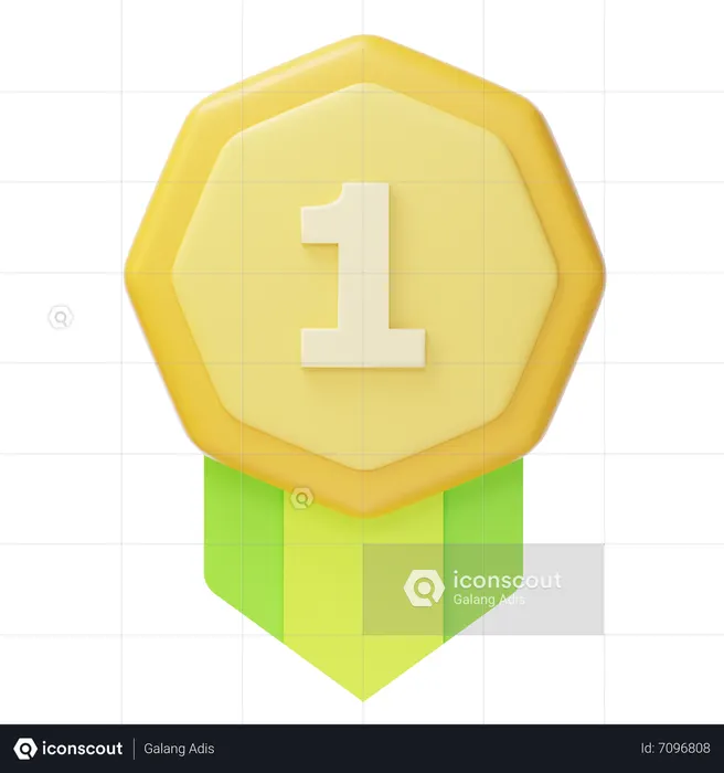 First Place Gold Medal  3D Icon