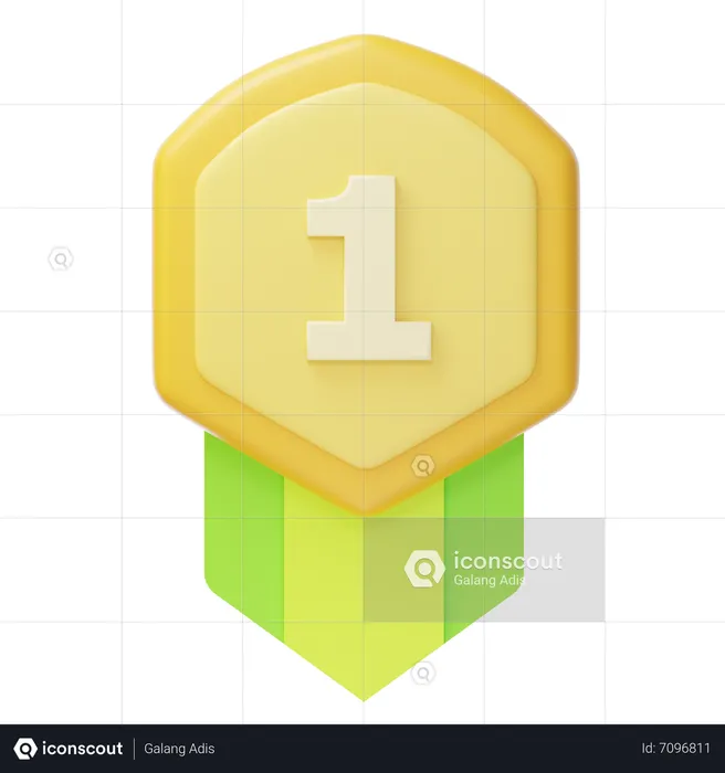 First Place Gold Medal  3D Icon