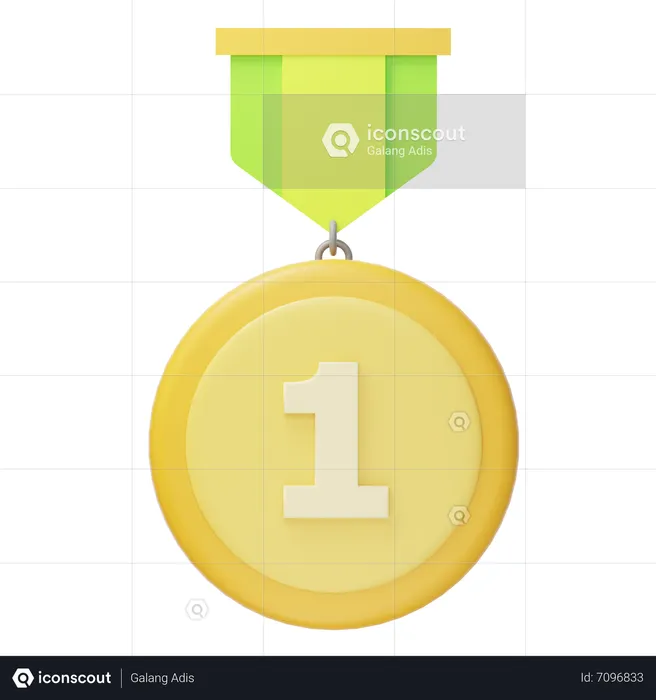 Gold Medal. Golden 1st Place Badge. Graphic by DG-Studio · Creative Fabrica
