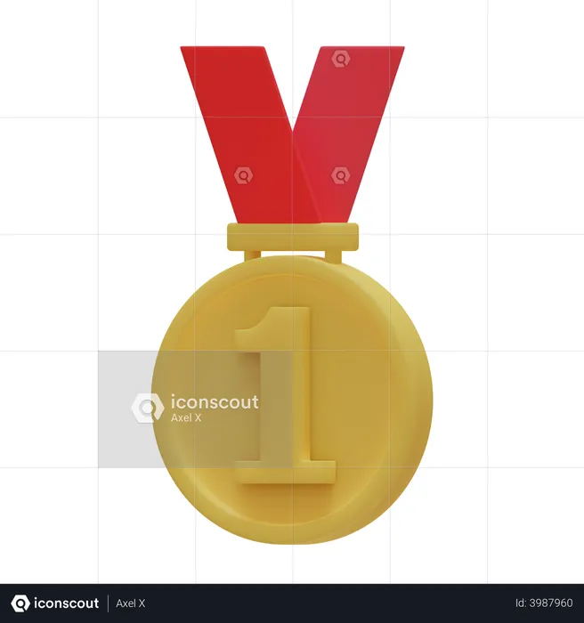 First Place Medal  3D Illustration