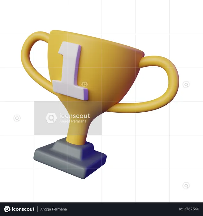 First Place Trophy  3D Illustration