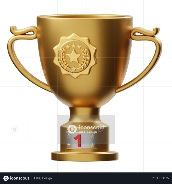 First Place Trophy  3D Illustration