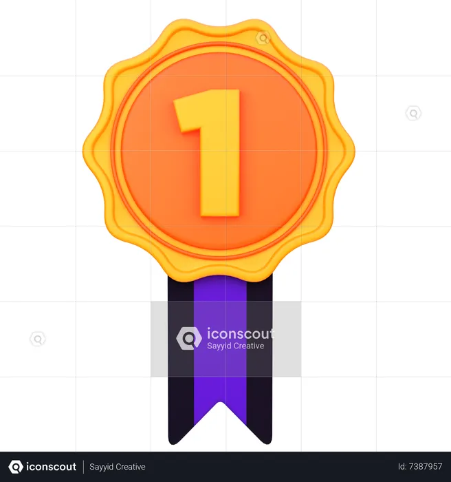 First Position Medal  3D Icon