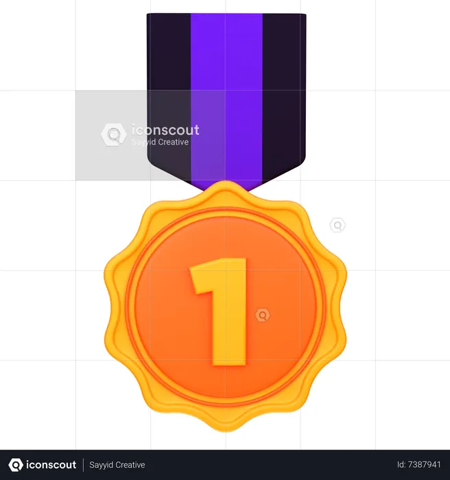 First Position Medal  3D Icon