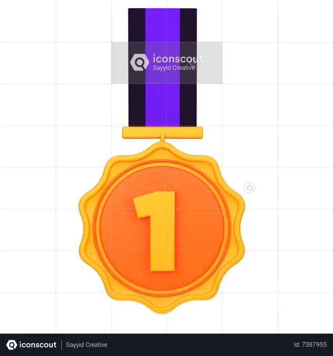 First Position Medal  3D Icon