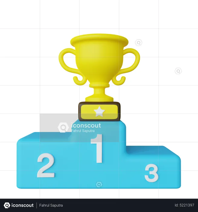First position trophy  3D Illustration