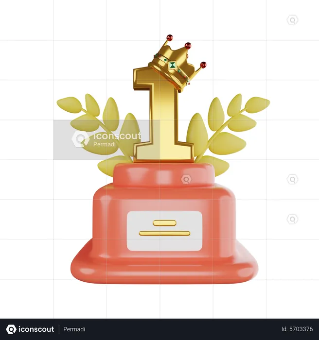 First Winner Trophy  3D Icon