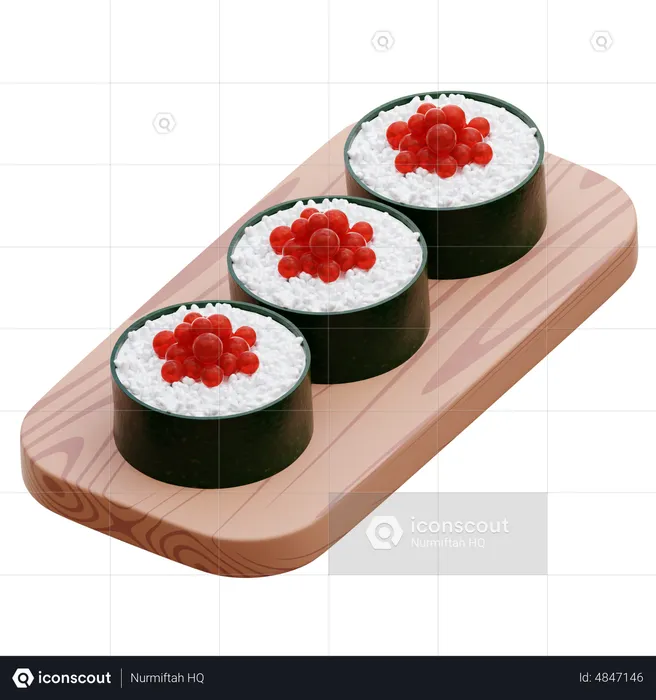 Fish Egg Sushi  3D Icon