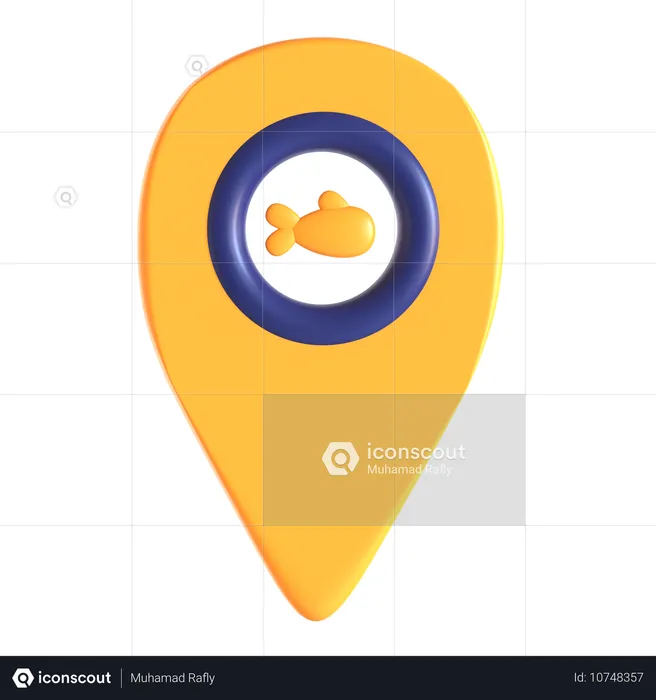 Fish Location  3D Icon