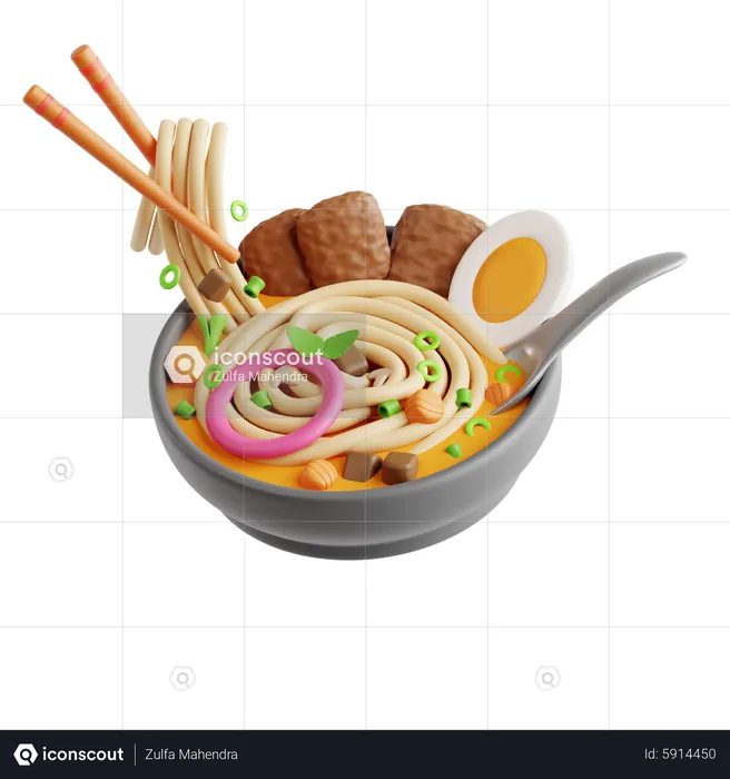 Fish Noodle Soup  3D Icon