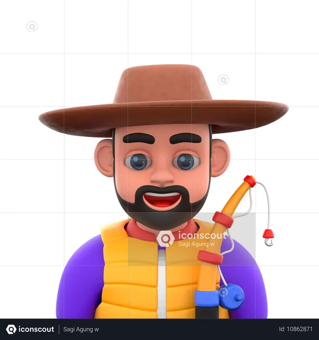 Fisherman  3D Icon