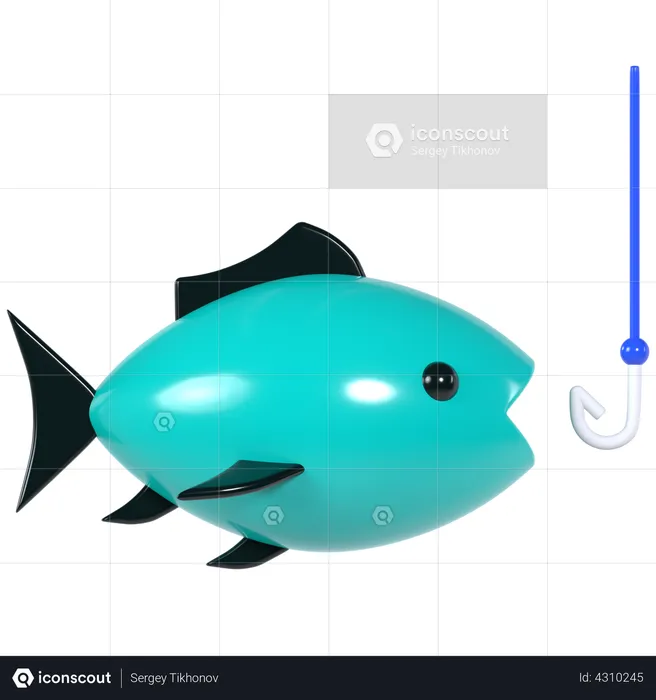 Fishing  3D Illustration